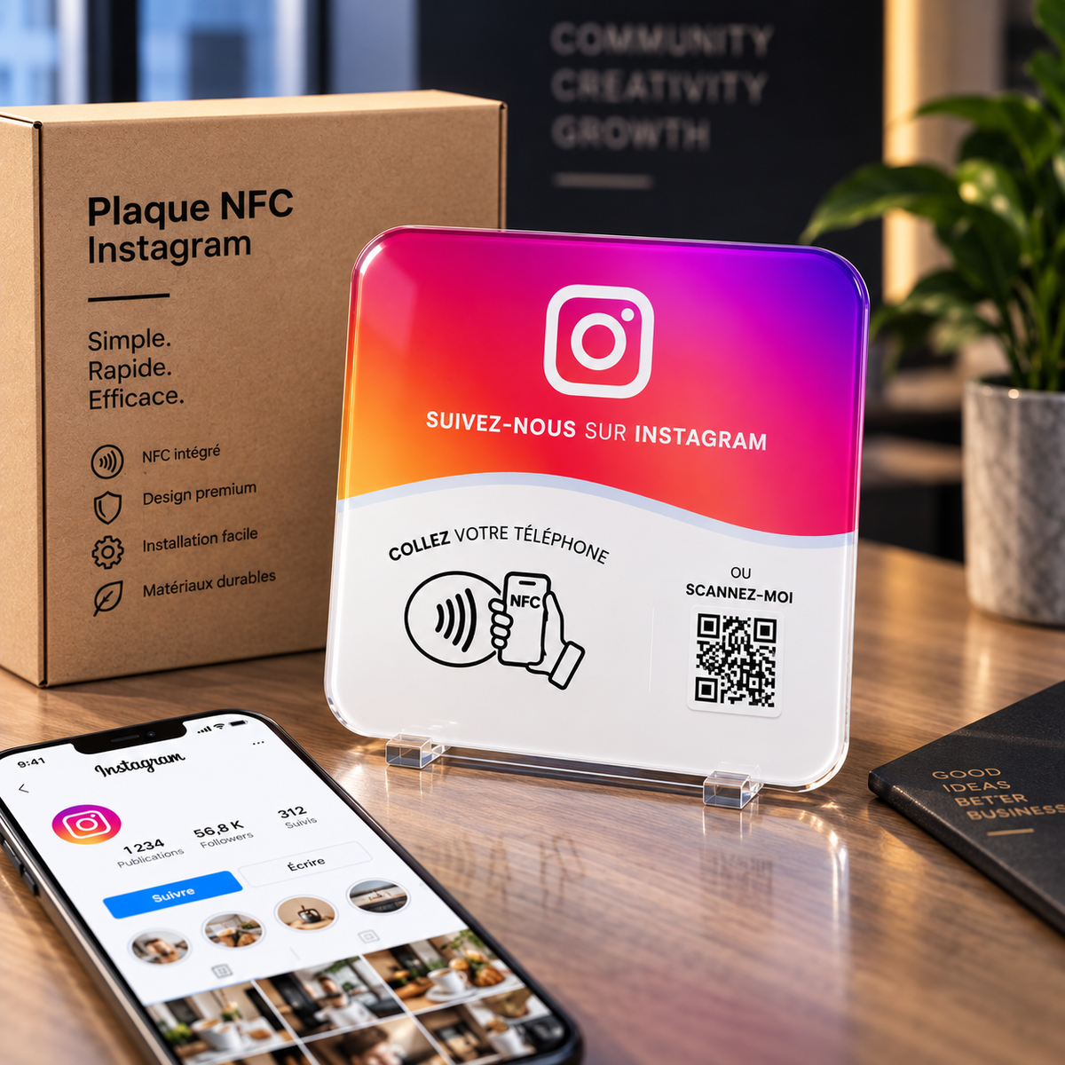 Plaque NFC Instagram